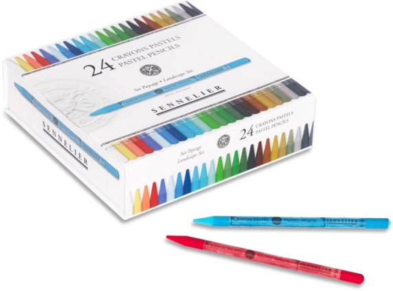 Houtloze pastelpotloden SENNELIER crayon pastels 24 kleuren LANDSCHAP sfeer I