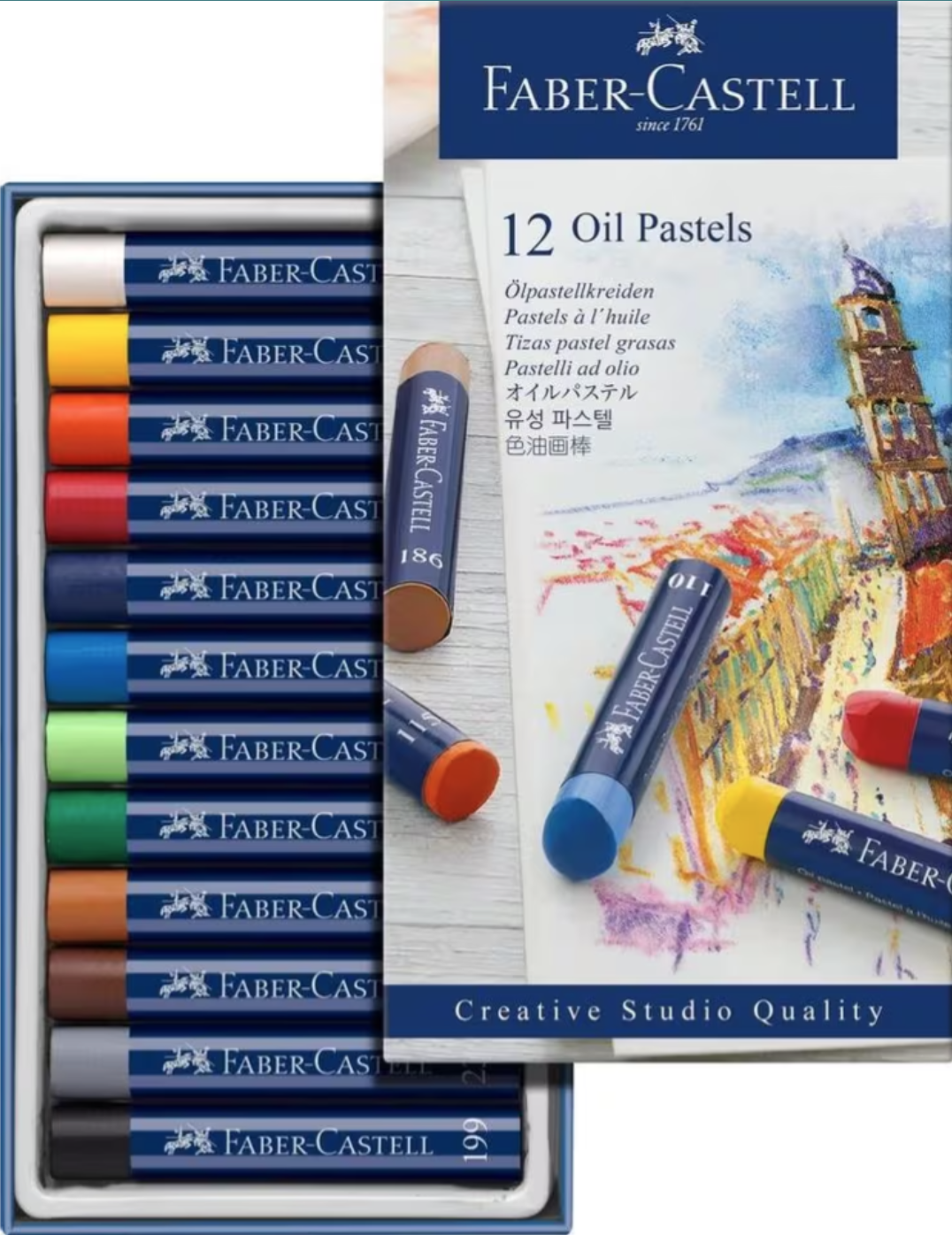 Heldere oliepastel Faber Castell Creative Studio 12 KLEUREN