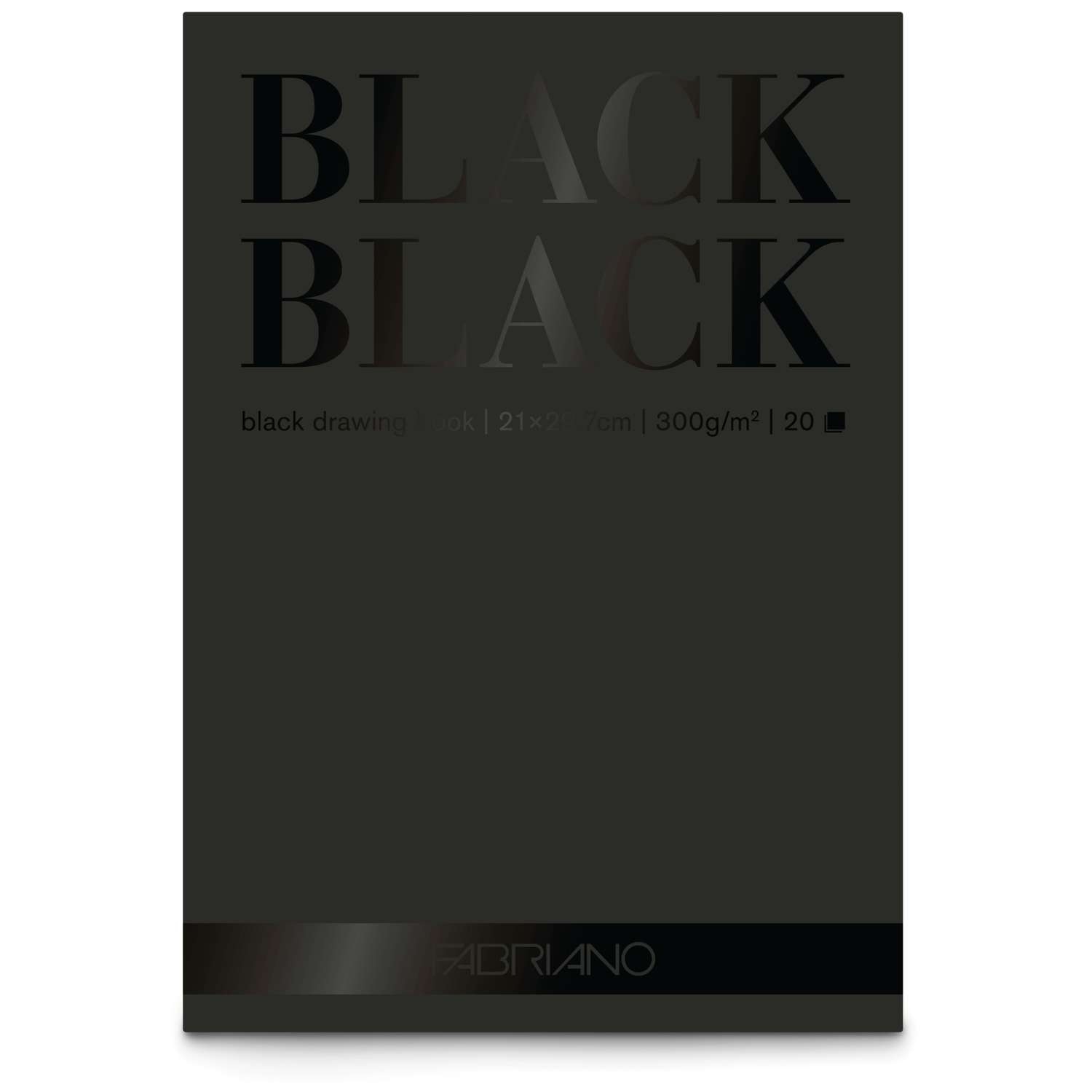Kopgelijmd zwart tekenblok voor mixed media Fabriano BLACK BLACK 300g A4