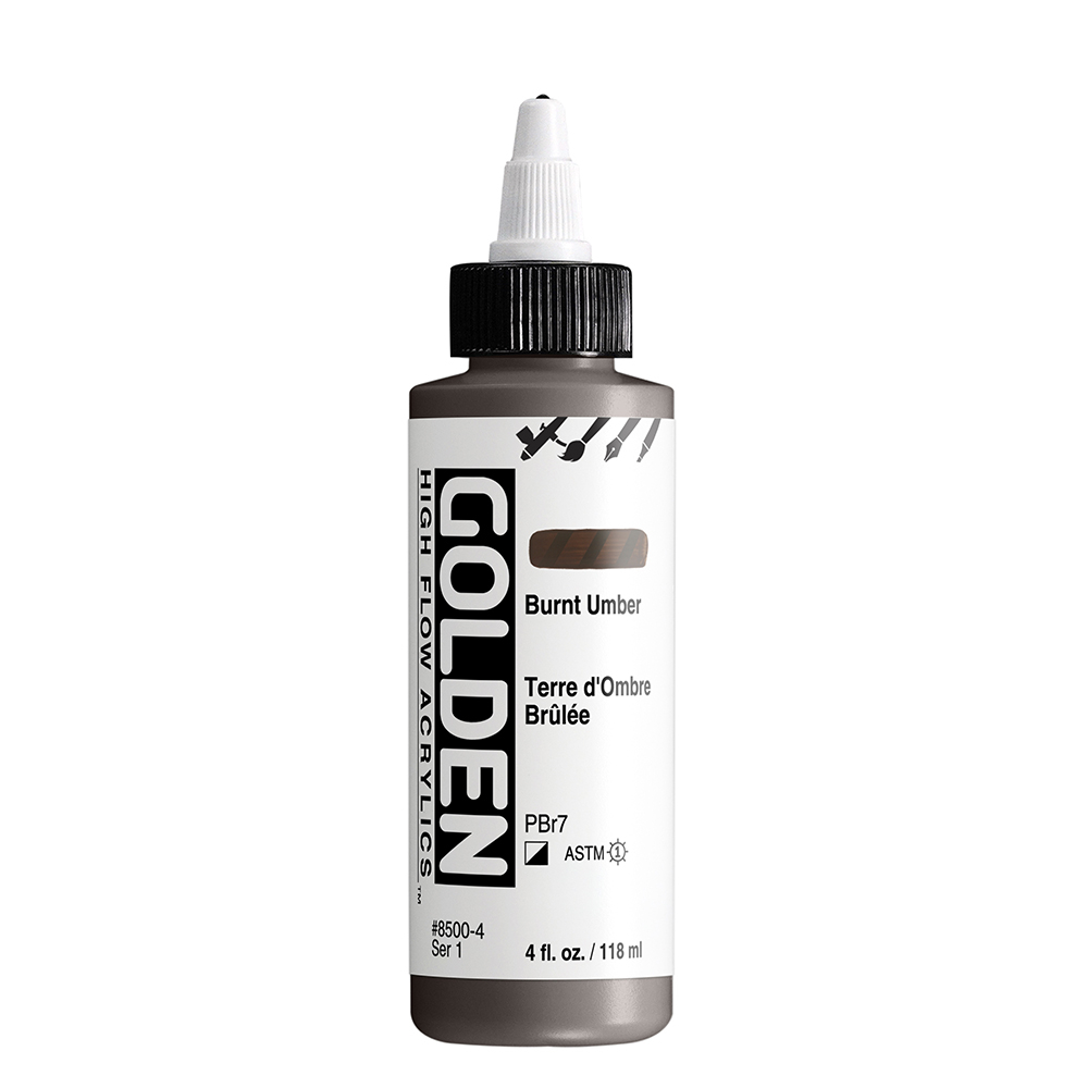 Vloeibare acrylverf GOLDEN High Flow Acrylics 118ml 8500 gebrande omber 0008500 4